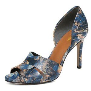 Pazzion Women Sexy Open Almond Toe High Heeled D'Orsay Pumps ,Stilettos, Blue